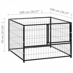 Hundezwinger Schwarz 100x100x70 cm Stahl