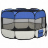 Faltbarer Welpenlaufstall mit Tragetasche Blau 110x110x58 cm