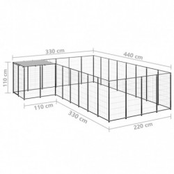 Hundezwinger Schwarz 10,89 m² Stahl