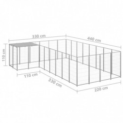 Hundezwinger Silbern 10,89 m² Stahl