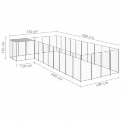 Hundezwinger Silbern 13,31 m² Stahl