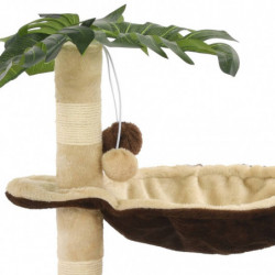 Katzen-Kratzbaum mit Sisal-Kratzstange 50 cm Beige und Braun