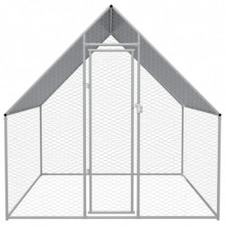 Outdoor-Hühnerkäfig 2x2x1,92 m Verzinkter Stahl