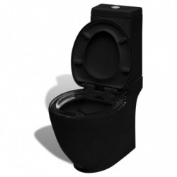 Stand-WC & Bidet Set Schwarz Keramik