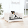 Hundebett Weiß 55,5x45,5x28 cm Massivholz Kiefer