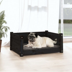 Hundebett Schwarz 65,5x50,5x28 cm Massivholz Kiefer