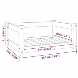 Hundebett Schwarz 65,5x50,5x28 cm Massivholz Kiefer