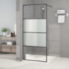 Duschwand für Begehbare Dusche Schwarz 90x195cm Halbmatt ESG