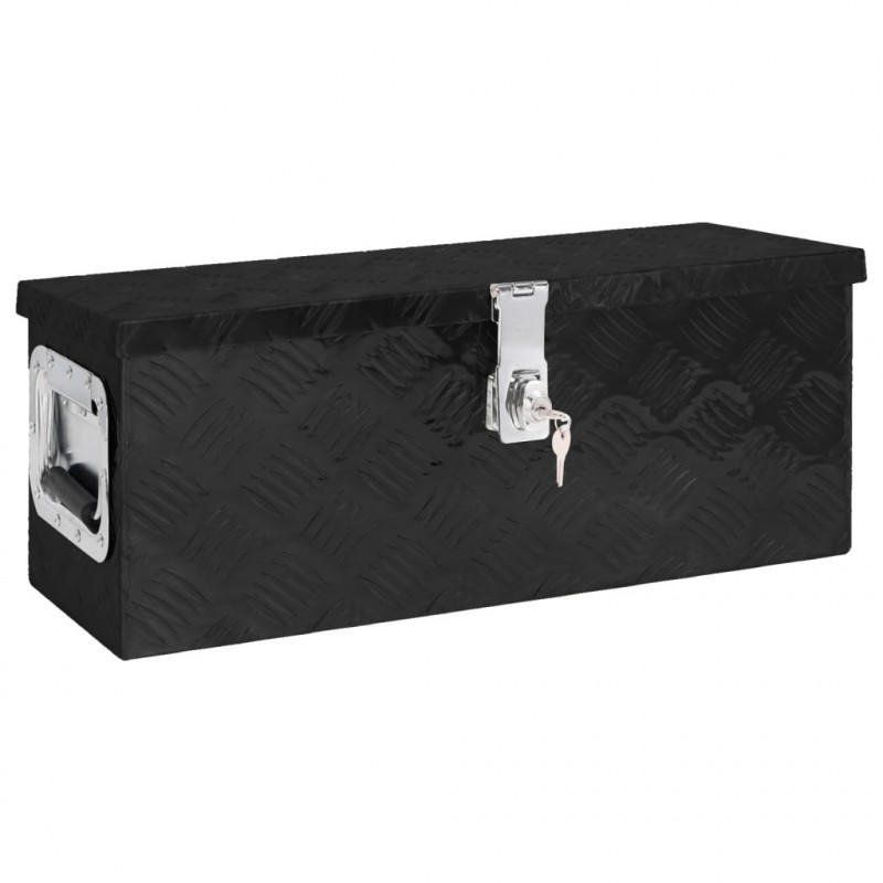 Aufbewahrungsbox Schwarz 60x23,5x23 cm Aluminium