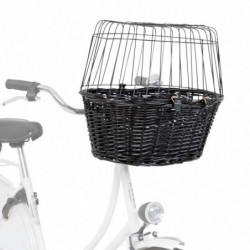 Trixie Fahrradkorb aus Weide mit Gitter - schwarz