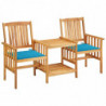 Gartenstühle Urraca mit Teetisch und Kissen Akazie Massivholz