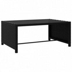 Sonnenliegen 2 Stk. mit Tisch Poly Rattan Schwarz