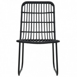 3-tlg. Bistro-Set Cicero Poly Rattan Schwarz