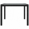 Gartentisch Schwarz 190x90x75 cm Gehärtetes Glas Poly Rattan