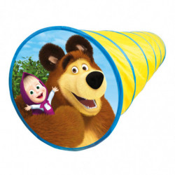 BINO Mascha und der Bär Spieltunnel (für drinnen und draußen, Spielzeug für Kinder ab 3 Jahren, Maße: 180 x 48 cm), Mehrfarbig