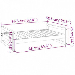 Hundebett Honigbraun 95,5x65,5x28 cm Massivholz Kiefer