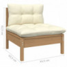 2-Sitzer-Gartensofa mit Creme Kissen Massivholz Kiefer