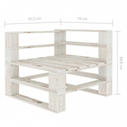 7-tlg. Garten-Lounge-Set Paletten mit schwarzen Kissen Holz