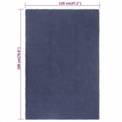 Teppich Rechteckig Marineblau 120x180 cm Baumwolle