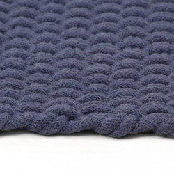 Teppich Rechteckig Marineblau 160x230 cm Baumwolle