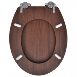 Toilettensitz MDF Deckel mit Absenkautomatik Design Braun