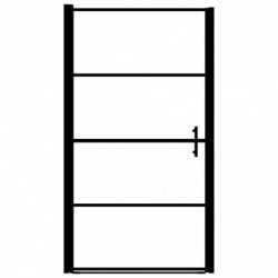 Duschtür Mattes Hartglas 91x195 cm Schwarz