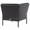 3-tlg. Garten-Lounge-Set Boris mit Auflagen Poly Rattan Schwarz