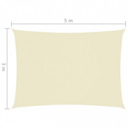 Sonnensegel Oxford-Gewebe Rechteckig 3x5 m Creme