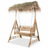 2-Sitzer-Schaukelbank mit Palmblättern Bambus 202 cm