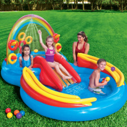 Intex Aufblasbarer Pool Rainbow Ring Play Center 297x193x135cm 57453NP