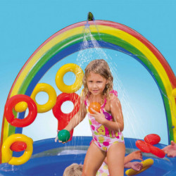 Intex Aufblasbarer Pool Rainbow Ring Play Center 297x193x135cm 57453NP