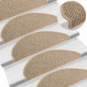 Treppenmatten Selbstklebend Sisal 15 Stk. 65x25 cm Dunkelbeige