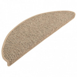 Treppenmatten Selbstklebend Sisal 15 Stk. 65x25 cm Dunkelbeige