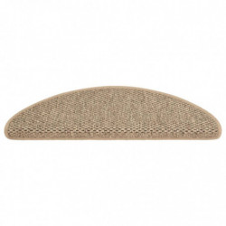 Treppenmatten Selbstklebend Sisal 15 Stk. 65x25 cm Dunkelbeige