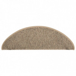 Treppenmatten Selbstklebend Sisal 15 Stk. 65x25 cm Dunkelbeige