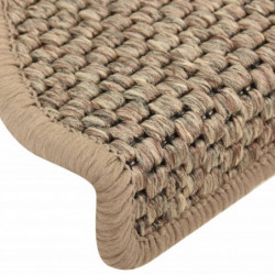 Treppenmatten Selbstklebend Sisal 15 Stk. 65x25 cm Dunkelbeige