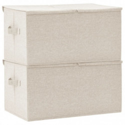 Aufbewahrungsboxen 2 Stk. Stoff 50x30x25 cm Creme