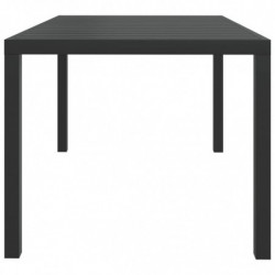 Garten-Esstisch WPC Aluminium 150 x 90 x 74 cm Schwarz