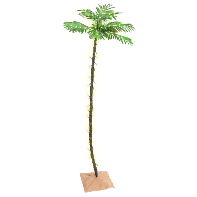 Künstliche Palme mit 136 LEDs Warmweiß 220 cm