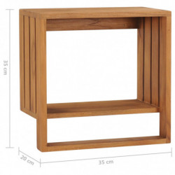 Handtuchregal zur Wandmontage 35×20×35 cm Teak Massivholz