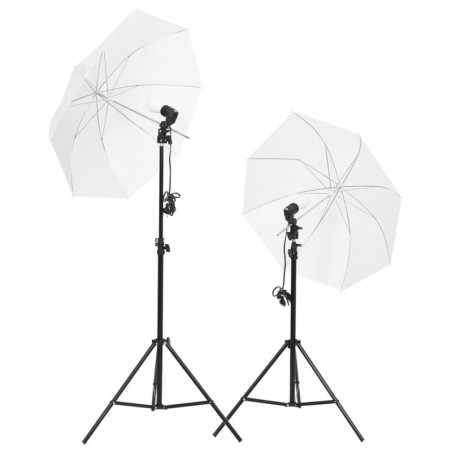 Fotostudio-Beleuchtung Set mit Stativen & Schirmen