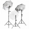 Fotostudio-Beleuchtung Set mit Stativen & Schirmen