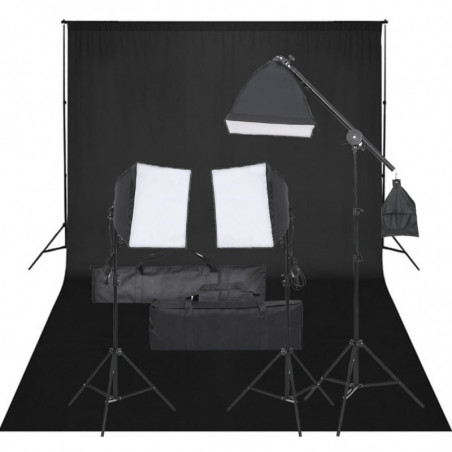 Fotostudio-Set mit Beleuchtung und Hintergrund