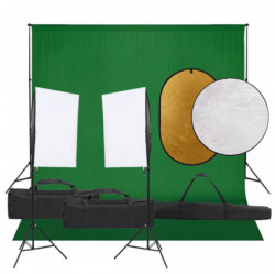 Fotostudio-Set mit Beleuchtung, Hintergrund und Reflektor