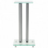 Lautsprecherständer Säulen-Design 2 Stk. Hartglas Silbern