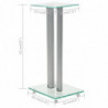 Lautsprecherständer Säulen-Design 2 Stk. Hartglas Silbern