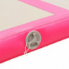 Aufblasbare Gymnastikmatte mit Pumpe 300×100×10 cm PVC Rosa