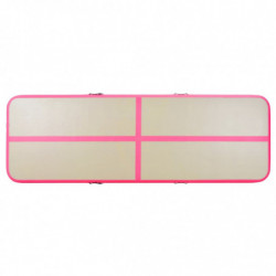 Aufblasbare Gymnastikmatte mit Pumpe 600x100x10 cm PVC Rosa