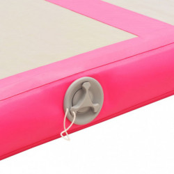 Aufblasbare Gymnastikmatte mit Pumpe 600x100x10 cm PVC Rosa