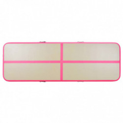 Aufblasbare Gymnastikmatte mit Pumpe 800×100×10 cm PVC Rosa